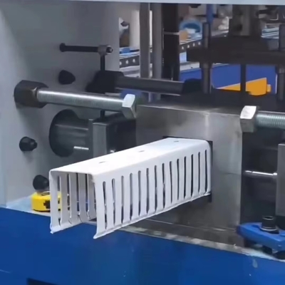 Buy China Shenzhen HYPET PVC High-speed Four Stations Cable Channel Making Machine/ PVC Wiring Duct Trunking Extrusion Production Line online manufacture