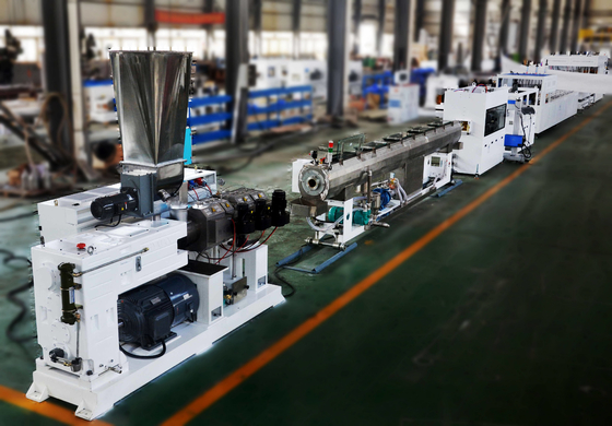 Buy Shenzhen HYPET High Efficient High Speed 110-200 PVC Pipe Production Line online manufacture