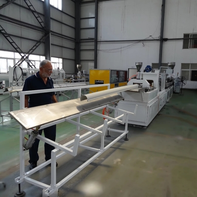 Buy Shenzhen HYPET PVC/Plastic Square/Half Round Rain Gutter Production Line Half Round Rain Water Gutter Machine Manufacturer online manufacture