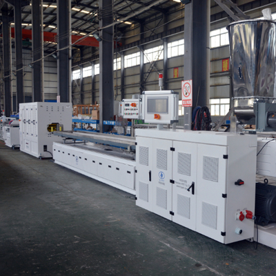 Buy High capacity PVC WPC decking floor extrusion line with laminating film surface treatment with conic twin scerw extruders online manufacture