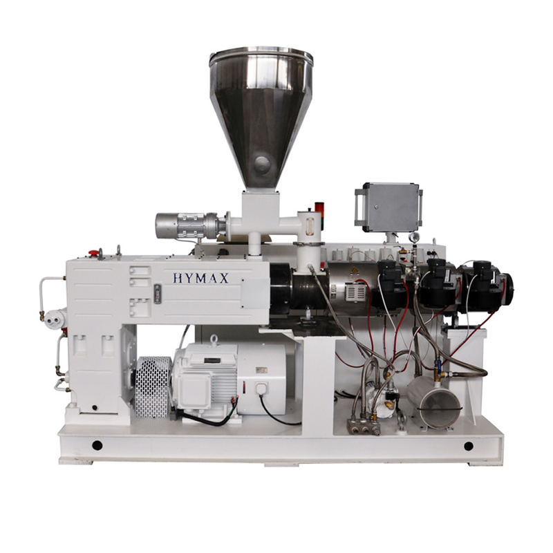 PVC Powder Into Single Wall Corrugated Pipe Making Machine With HYZS51/110 Conic Twin Screw Extruder