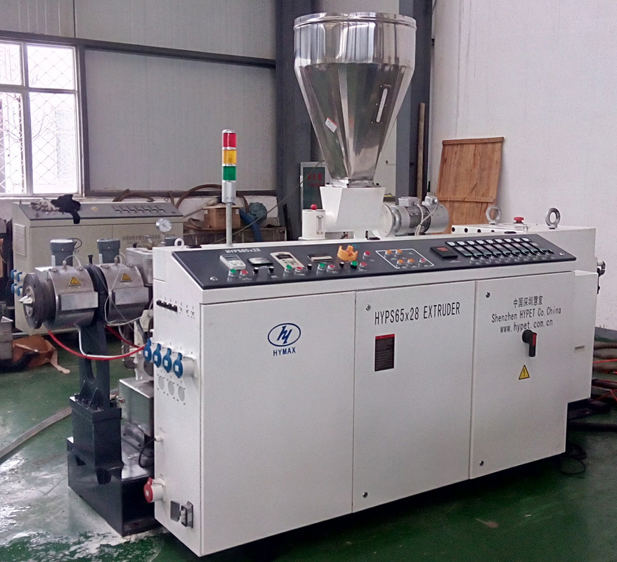 Intergral Reducer Twin Screw Extruder for PVC Pipe Granules Making HYPS65/28 22kw