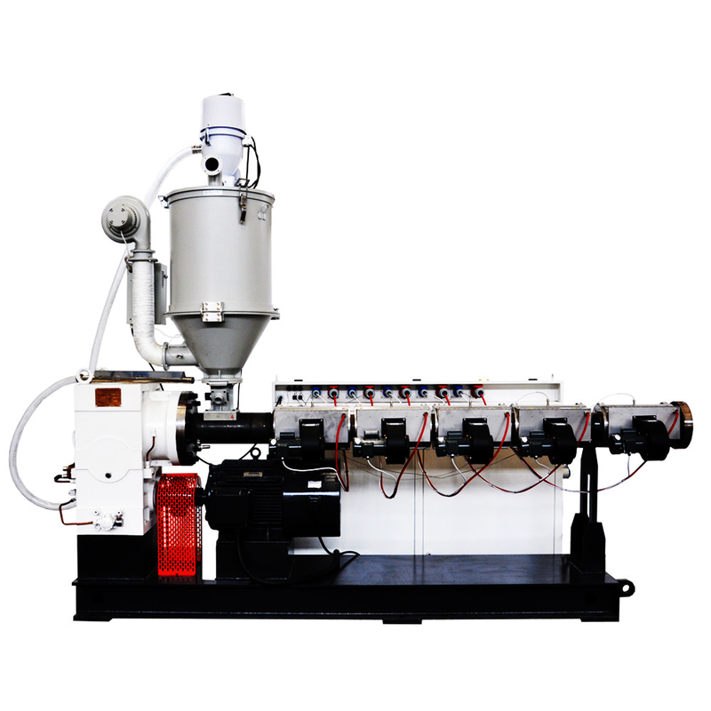 China manufacture PVC  HDPE PE PPR PS ABS single screw extruder SJ65/30 37kw 110kg/h with efficient touqe gear box