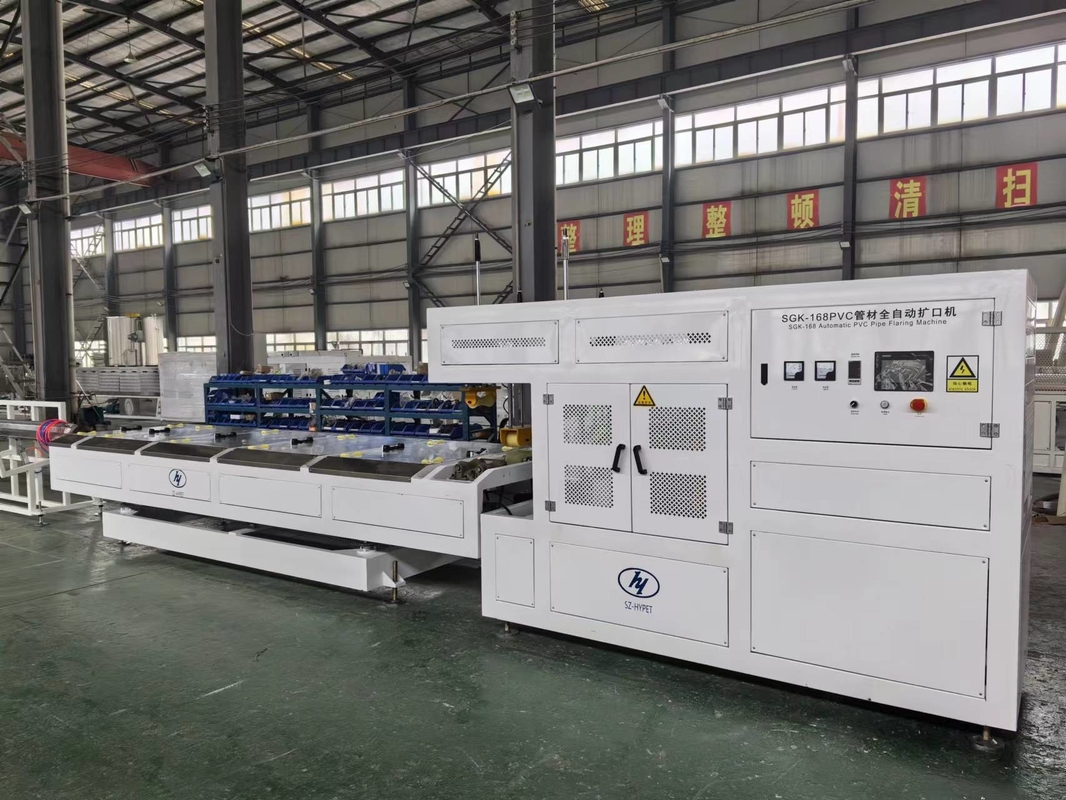 PVC pipe belling machine with four station / double cavities / single head station for U type and R type