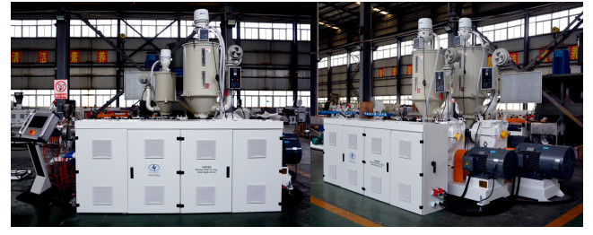 High Speed 20-32mm PP Single Pipe Line With 3 Layers & 3 Colors By Single Screw Extruders SJ75/33 & SJ45/30 & SJ45/30