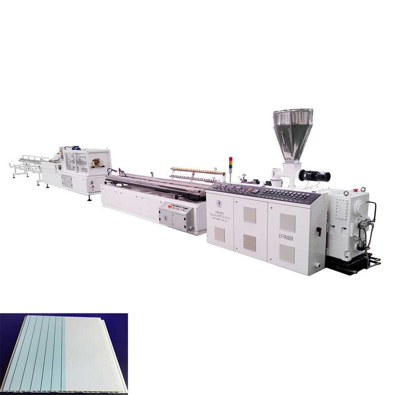 Plastic False Ceiling PVC Wall Panel Board Extrusion Line with Conical Twin Extruder HYZS65/132 37kw Main Motor Power