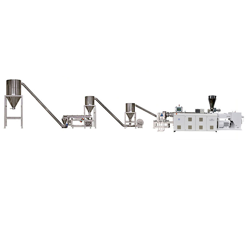HYPS107/28 Parallel Twin Screw Pelletizing Production Line For PVC Cable Pellets Injection Granules Output 800k/h